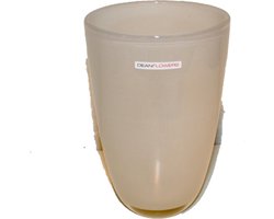 Henry Dean - Vaas - Decoratie vaas - Glas - Mond geblazen glas – Rond - Wit - Melkwit -