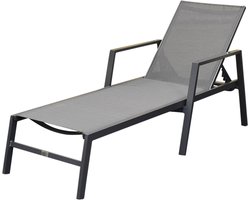 Henry ligbed aluminium antraciet verstelbaar met armleuningen