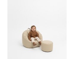 HENVAE® Zitzak en Poef - Kinderzitzak - Stoel - met Voetenbank - Kinderfauteuil - Kinder Zitzak - Indoor Sofa - Zitzak Kind - Kinderkamer Bean bag