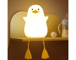 Heppie® Eendje Lamp - Eend - Gans - Nachtlampje voor Kinderen & Baby - Siliconen - Lampje Slaapkamer - Knijplampje - Touch lamp - kraamcadeau - babyshower - bang in het donker - baby cadeau - Melamine & BPA-vrij - Geboorte Cadeau - nachtlampje