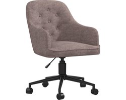 Her Majesty|Gestoffeerde bureaustoel met wielen in Linnen Grijs
