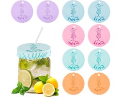 Herbruikbare Drink Covers in 10 Stuks, Bescherming voor Drankjes, Ideaal voor Feesten en Barbecues (Multicolor)