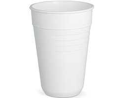 Herbruikbare koffiebeker wit kunststof - 36 Stuks - 180 ml - Vaatwasserbestendig