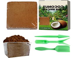 Herbruikbare Kokosstenen - Duurzaam Tuinsubstraat - Planten Verzorgen - Verbeterde Bodemstructuur - 10x10x1 cm - Bruin