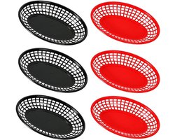 Herbruikbare Ovale Snack Tray Set van 6 - Perfect voor Fruit, Hot Dogs, Burgers en Zoetigheden tijdens Feesten en Barbecues