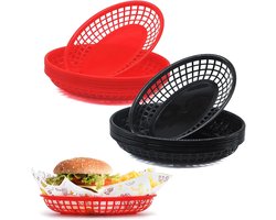 Herbruikbare ovalen fruitmanden set van 16 stuks, ideaal voor snacks, chips en feestjes, perfect voor picknicks en barbecues