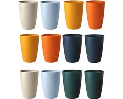 Herbruikbare Plastic Bekers Set van 12, 360ml Schokbestendige Drinkbekers voor Kinderen, Duurzaam en Vaatwasmachinebestendig voor Feesten, Picknicks en Barbecues