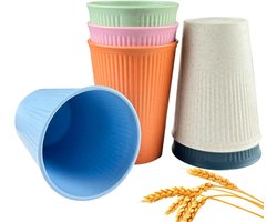 Herbruikbare plastic glazen, 6 stuks plastic glazen, plastic bekers, 6 kleuren, geschikt voor feestjes, kamperen, strand, picknicks, keuken, barbecues, magnetron- en vaatwasmachinebestendig