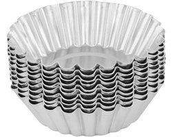 Herbruikbare Ronde Taart Mold - Set van 10 Stuks Aluminium Bakken Blik voor Muffins, Cupcakes en Pudding (70mm)