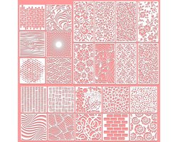 Herbruikbare stencils voor schilderen - Geometrische en bloem motieven voor meubels, vloerdecoratie en creatief knutselen - 24 sjablonen