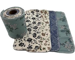 Herbruikbare toiletpapierhanddoeken met 20 tellen rol, wasbare katoenen doek bidet handdoeken, 2-laags super zacht absorberend, papierloze doekjes zonder afval (4 kleuren bloem)