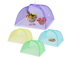 Herbruikbare Voedselbeschermers, 4 Stuks Pop-Up Mesh Tent, Grote Vouwbare Schermen voor Buiten, Ideaal voor Barbecues en Bescherming tegen Insecten en Muggen