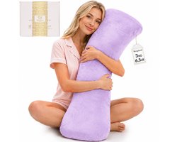 HerComfort Pillows Gewichtskussen voor Volwassenen 3 KG – 104*30 CM Paars – Prachtig Cadeau - Slaap Beter & Kom Tot Rust – Verzwaarde Kussen – Verzwaringskussen voor Meer Focus – Weighted Body Pillow – Anti-Stress Slaap Knuffel – Anxiety Pillow
