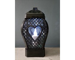 Herdenkinglicht love met led verlichting grafkaars lantaarn windlicht decoratie graflantaarn grafdecoratie Graflicht