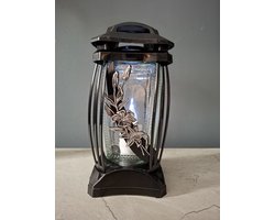 Herdenkinglicht Torino met led kaarsje grafdecoratie windlicht decoratie Graflicht grafkaars lantaarn