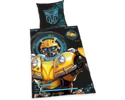 Herding beddengoed Transformers Bumblebee, kussensloop 80 x 80 cm, dekbedovertrek 135 x 200 cm, renforcé met kwaliteitsritssluiting