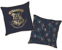Herding Harry Potter - Soft Velboa Pillow Hogwarts 40 x 40 cm Kussen - Zwart