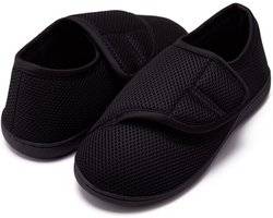 Heren en Dames Pantoffels - Zorgschoenen met Klittenband - Ademend Maasmateriaal - Ziekenhuis en Revalidatie Slippers - Comfortabel Binnenschoenen - Ideaal voor Ouderen en Zorgbehoevenden (S,38/39)