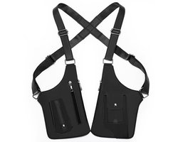 Heren Nieuwe Anti-Diefstal Oksel Tas - Twee-Schouder Vroege Zak voor Telefoon en Portemonnee (Zwart)