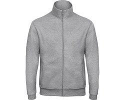 Herenvest 'ID.206' met rits en opstaande kraag B&C Collectie maat M Heather Grijs