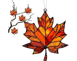 Herfst Bladeren Decoratie - Herfstdecoratie Muurdecoratie - Woning Aankleden - Acryl Blad Ontwerp - 15 x 12 cm - Rood
