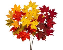 Herfst decoratie Fluwelen Kunstmatige Esdoornbladeren Takken - Lange Stengel 94cm Herfst Bladeren Stam - Herfst Fake Esdoornstruiken - Faux Esdoornblad voor Herfst Decoraties Tafel Middenstuk Thanksgiving