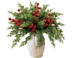 Herfst decoratie - Kunstbloemen - Kunstmatige Kersttakken 45 Stuks – 27 cm Nep Groenblijvende Takken Voor Doe-Het-Zelf Slingers En Woondecoratie – Sfeervolle Kerstversiering Voor Huis Volwassenen En Gezinnen – Decoratief En Herbruikbaar