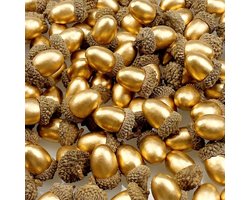 Herfst decoratie Kunstmatige eikels - 50 stuks goud en natuurlijk - Huis keuken decor - Kerst vallen tafel scatter crafting