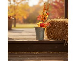 Herfst Decoratie – Tak Met Bessen – Decoratieve Herfsttak – Voor Vaas Of Interieur – Natuurlijke Look – Rood, Oranje & Bruin – 62 Cm – Kunststof, Metaal & Polyester – 2 Varianten (willekeurig design 1 Stuks) [59039]