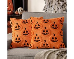 Herfst halloween knuffel kussenslopen - pluche quilted knuffel kussenslopen - kussenslopen zachte pluche imitatiewollen matten zijn geschikt voor familie terras banken