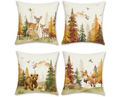 Herfst Kussenhoes - Ademend en Duurzaam - 1 stuk - Polyester Linnen - 45 x 45 cm
