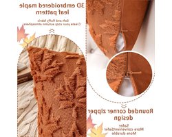 Herfst Kussenhoezen 40x40 cm - 2 Stuks Decoratieve Kussens voor Bank met Pompoenen en Esdoornbladeren voor Woonkamer en Thuisdecoratie, Ideaal voor Herfstseizoen