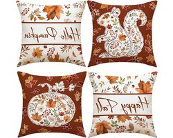 Herfst Kussenhoezen Set van 4 - Linnen 40x40cm Kussens voor Woonkamer, Slaapkamer en Buiten - Decoratieve Kussens voor Comfort en Stijl