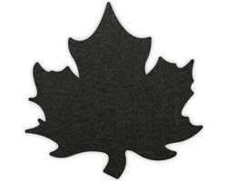 Herfstblad vilt onderzetters - Zwart - 6 stuks - 10 x 10 cm - Tafeldecoratie - Glas onderzetter - Cadeau - Woondecoratie - Woonkamer - Tafelbescherming - Onderzetters Voor Glazen - Keukenbenodigdheden - Woonaccessoires - Tafelaccessoires