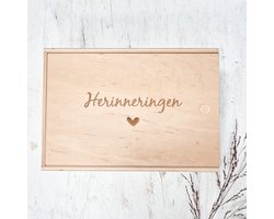 Herinneringen | bewaarkist | 30 x 21 x 15 cm | met schuifdeksel | bewaarbox | memorybox | herinneringskist