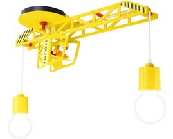 Herkules Plafondlamp - Kinderkamerlamp - Geschikt voor jongens - 1 stuk - Geel - Echt hout - 60 x 20 x 50 cm