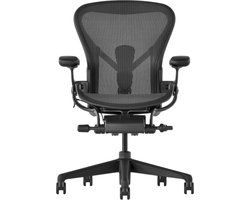 Herman Miller Aeron Remastered Graphite Maat B – Refurbished Ergonomische Bureaustoel – Verstelbare Kantoorstoel – Mesh Rugleuning – Lendensteun – Thuiswerkstoel – Design Bureaustoel