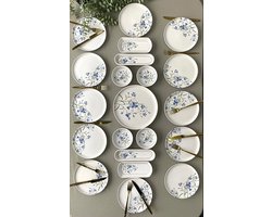 Hermia Concept Seed Blue - Ontbijtset - 21-delig - Blauw/Wit