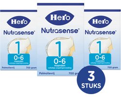 Hero Nutrasense Classic 1 (0-6 Maanden) - Flesvoeding - Zuigelingenvoeding - met Melkvet - Palmolievrij - 3 x 700 gram