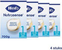 Hero Nutrasense Classic 1 (0-6 Maanden) - Zuigelingenvoeding - Flesvoeding - met Melkvet - Palmolievrij - 4 x 700 gram