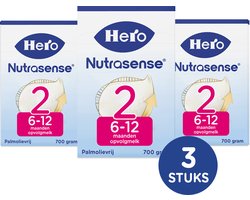 Hero Nutrasense Classic 2 (6-12 Maanden) - Opvolgmelk - Flesvoeding - met Melkvet - Palmolievrij - 3 x 700 gram