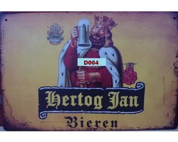Hertog Jan Metalen Wandbord, Maat:30x20 cm - Drank-Werkplaats-Garage-Classic Car-oldtimer-Man Cave-Wandbord Mancave-Kroeg decoratie-Tekstbord-Metalen wanddecoratie