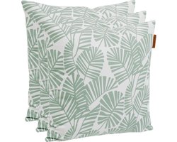 Hesperide bank/sier/tuin kussens - 3x - binnen/buiten - palmen-print - 40 x 40 x 10 cm - polyester