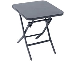 Hesperide Bijzettafel/tuin tafel Oase - metaal - donkergrijs - 40 x 40 x 45 cm - voor buiten - inklapbaar - Camping tafel