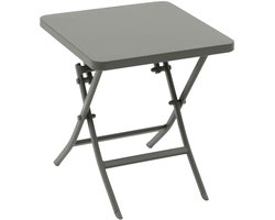 Hesperide Bijzettafel/tuin tafel Oase - metaal - groen - 40 x 40 x 45 cm - voor buiten - inklapbaar - Camping tafel