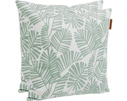Hesperide sierkussens - 2x - binnen/buiten - palmen-print - 40 x 40 x 10 cm - polyester