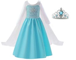 Het Betere Merk prinsessenjurk meisje - 110/116 - Frozen verkleedkleding - inclusief tiara - verkleedkleding meisje - Elsa kleed