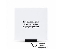 Het kan onmogelijk lijken dat het mogelijk is gemaakt tegeltje met tegelhouder - Quotes - Familie vrienden - tegeltjes met tekst - Cadeau - spreuktegels - 10.8x10.8 CM