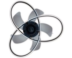 Het moderne LED -plafondlicht "Leccio" inclusief ventilator, nachtlichtfunctie, dim- en lichttemperatuurinstelling is uitgerust met stevig geïnstalleerde LED's en heeft een geschatte Øvon 58 cm.