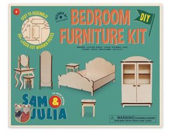 Het Muizenhuis slaapkamer meubelset - poppenhuis accessoires karton